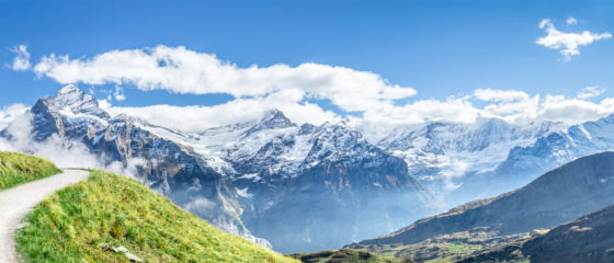 Schweizer Alpen Panorama im Sommer